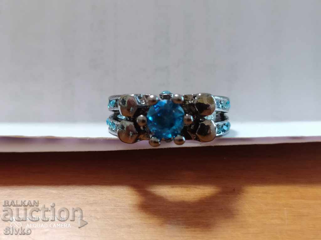 Silver-plated ring with topazes with price 8.99 €
