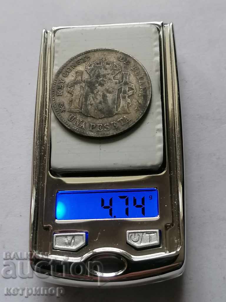 1 Peseta Spania argint 1900