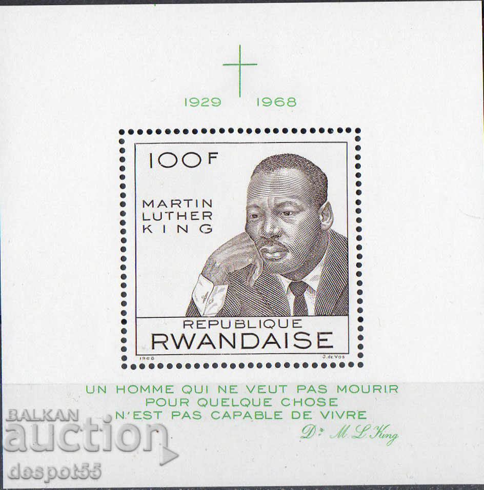 1968. Rwanda. The death of Martin Luther King, 1929-1968. Block.