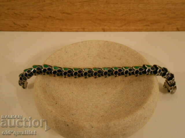 Auction Bracelet - enamel and silver, beautiful Auction Bracelet - enamel and silver, beautiful