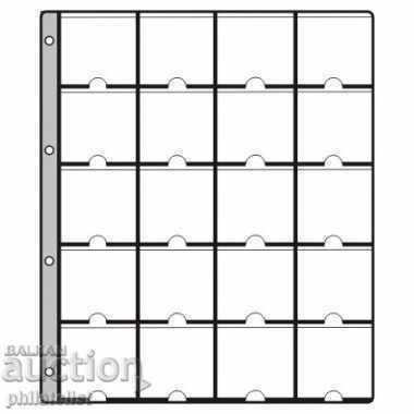 Hartberger SUPER sheets for 20 coins in cardboard holders 50x50 mm Hartberger SUPER sheets for 20 coins in cardboard holders 50x50 mm