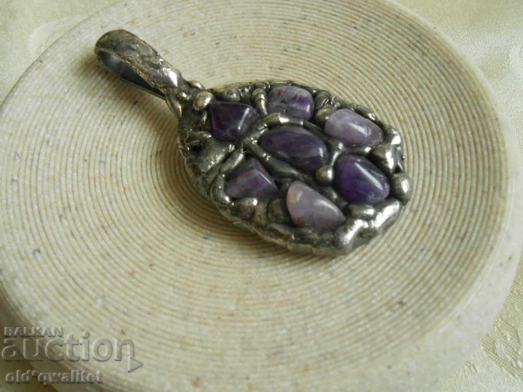 Large Old Amethyst Locket, Denmark, Designer - 5 Large Old Amethyst Locket, Denmark, Designer - 5