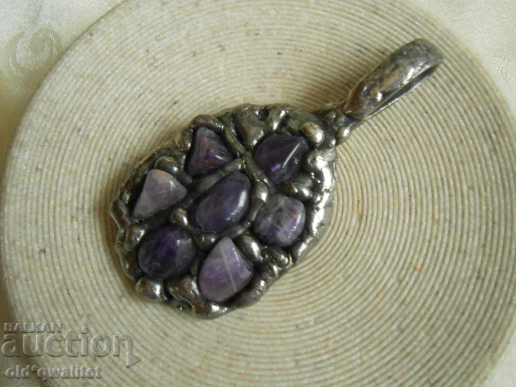 Large Old Amethyst Locket, Denmark, Designer - 6 Large Old Amethyst Locket, Denmark, Designer - 6
