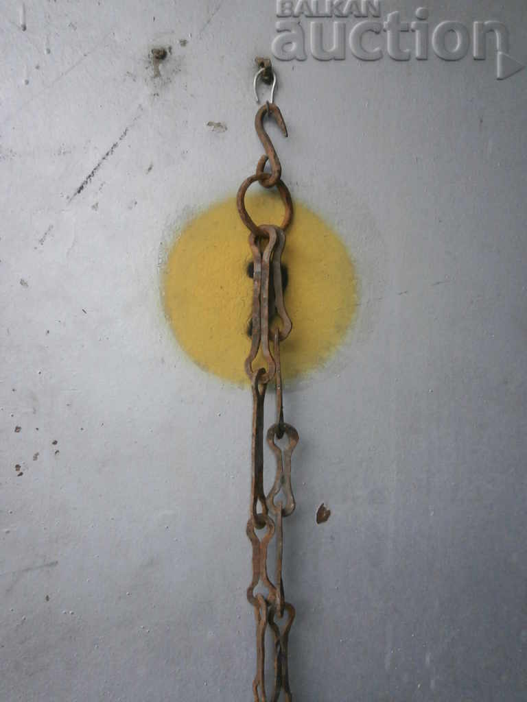 Old forged chain with hook, hearth for hearth chain hook with price 41.00 BGN | € 20.96 Old forged chain with hook, hearth for hearth chain hook with price 41.00 BGN | € 20.96