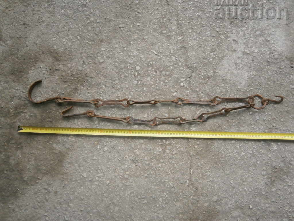 Delivery of Old forged chain with hook, hearth for hearth chain hook Delivery of Old forged chain with hook, hearth for hearth chain hook
