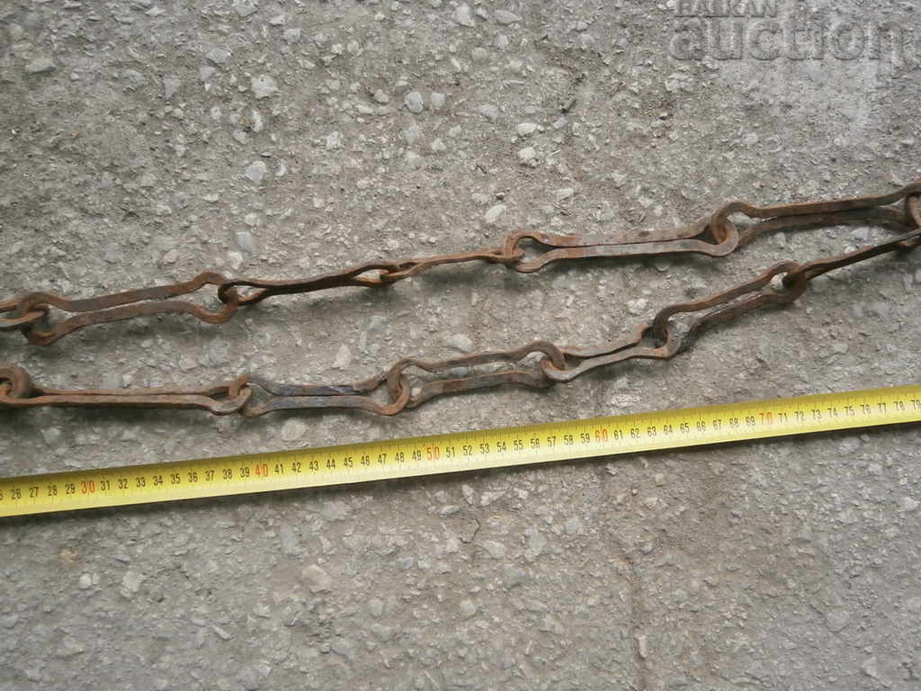 Old forged chain with hook, hearth for hearth chain hook - 6 Old forged chain with hook, hearth for hearth chain hook - 6