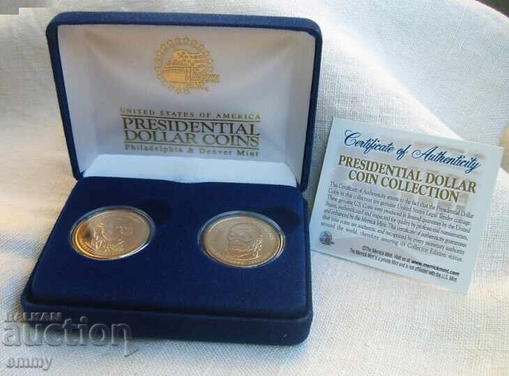 Moneda aurita Președintele SUA America D.Adams-2 buc.