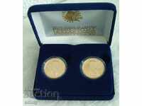 Gilded coin President of the United States of America John Adams-2 pcs.
