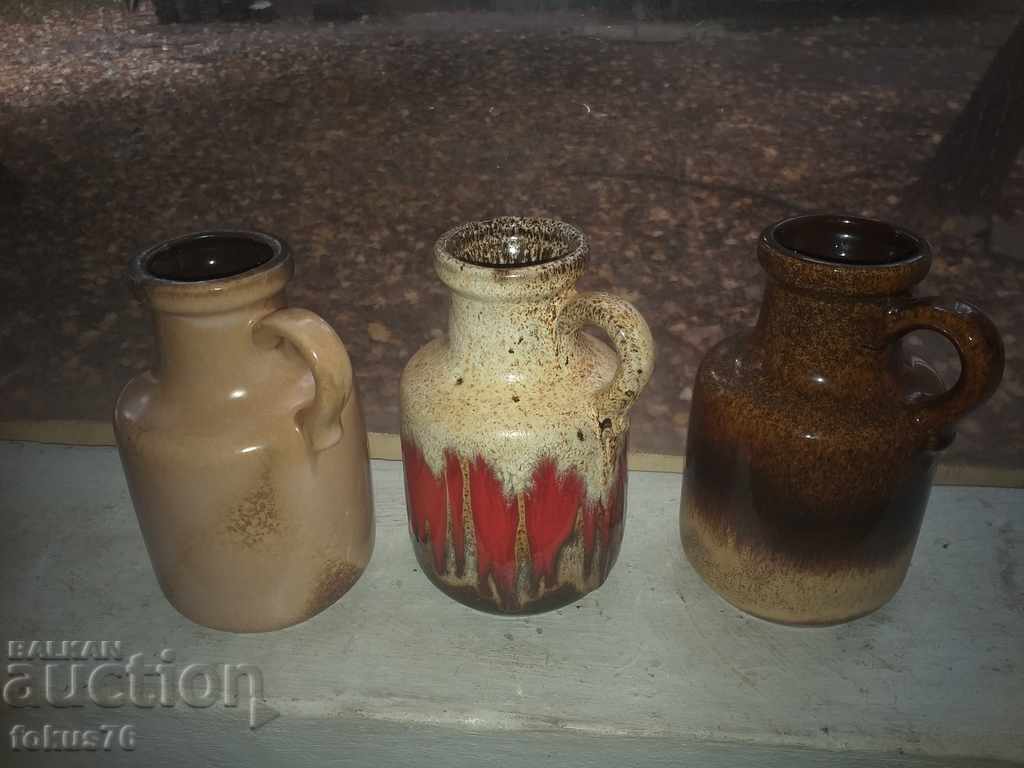 Delivery of German ceramics Lava lot of three mugs Delivery of German ceramics Lava lot of three mugs