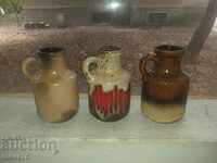 German ceramics Lava lot of three mugs