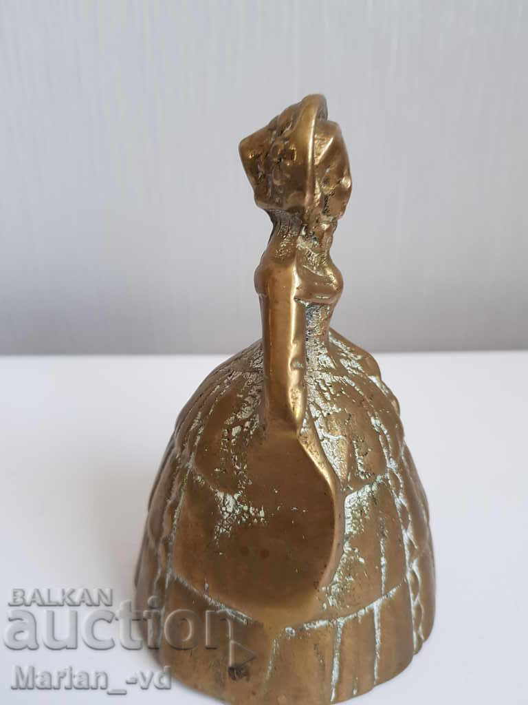 Auction Old bronze bell for servants - female figure Auction Old bronze bell for servants - female figure