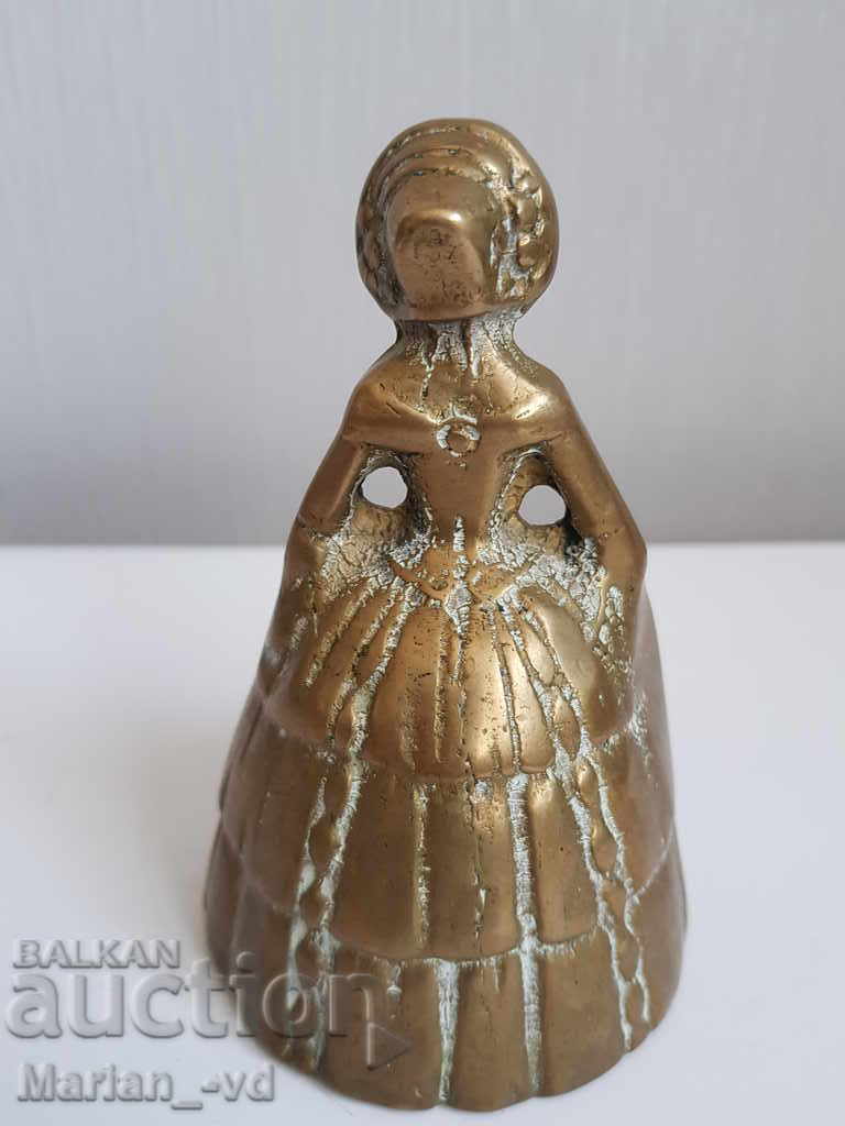 Old bronze bell for servants - female figure - 5 Old bronze bell for servants - female figure - 5