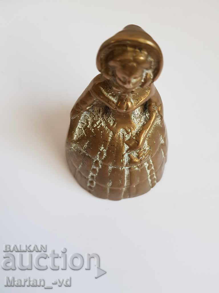 Old bronze bell for servants - female figure - 7 Old bronze bell for servants - female figure - 7