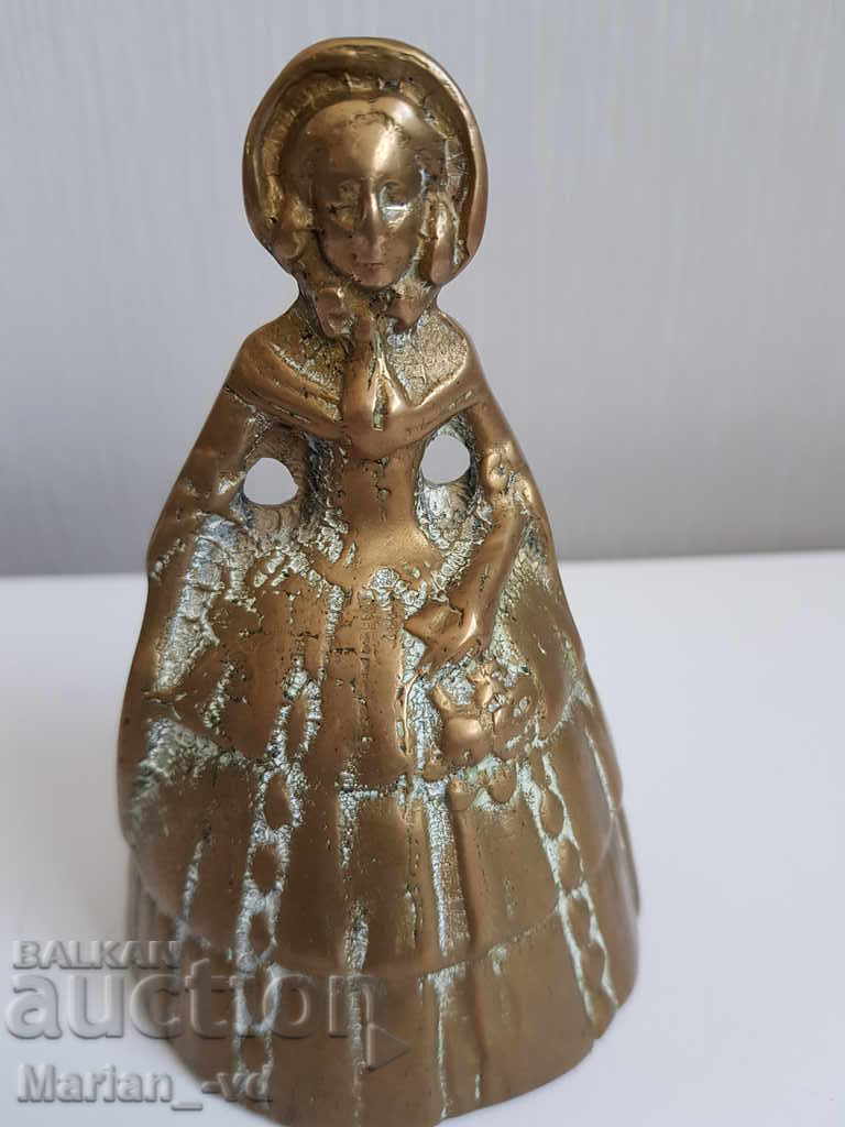 Old bronze bell for servants - female figure