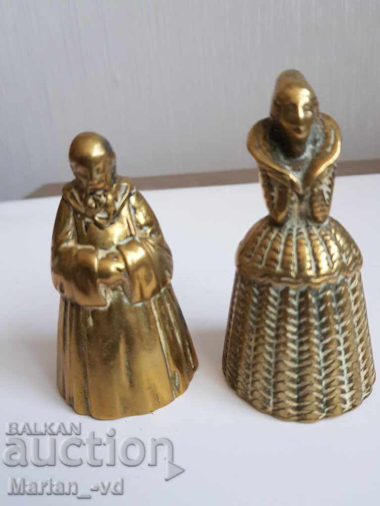 Стари бронзови интересни звънци за прислуга 2 броя с цена 80.00 лв. | € 40.90 Стари бронзови интересни звънци за прислуга 2 броя с цена 80.00 лв. | € 40.90