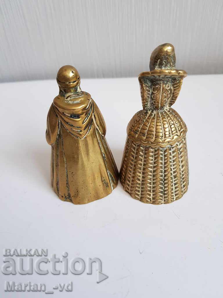 Стари бронзови интересни звънци за прислуга 2 броя - 5 Стари бронзови интересни звънци за прислуга 2 броя - 5