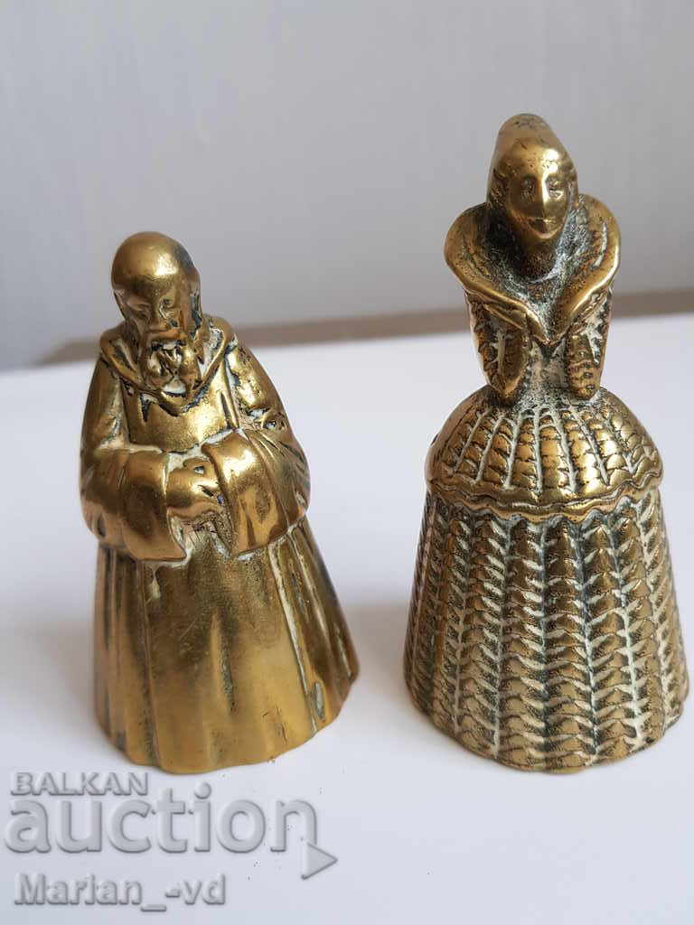 Old bronze interesting bells for servants 2 pieces