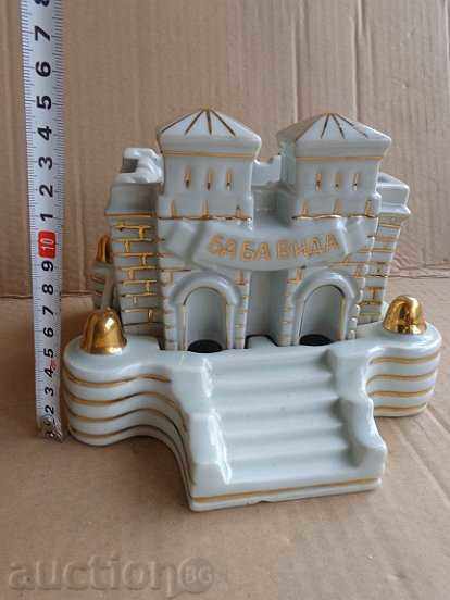 Baba Vida porcelain inkwell with gilded pen - 7