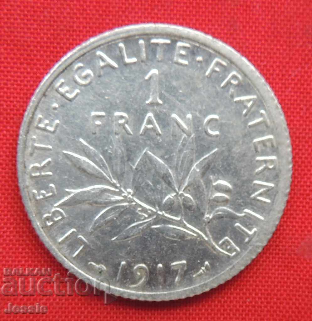 1 Franc 1917 France Silver 1 Franc 1917 France Silver