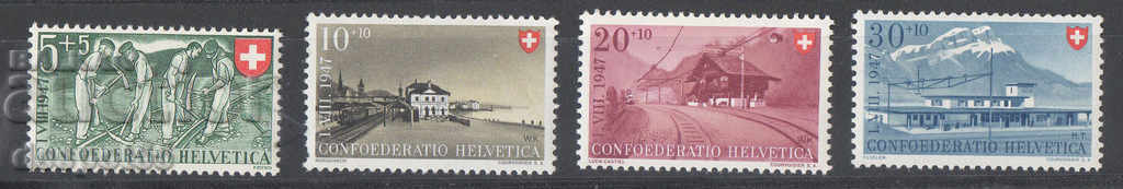 1947. Elveția. Pro Patria - Căile Ferate Elvețiene.