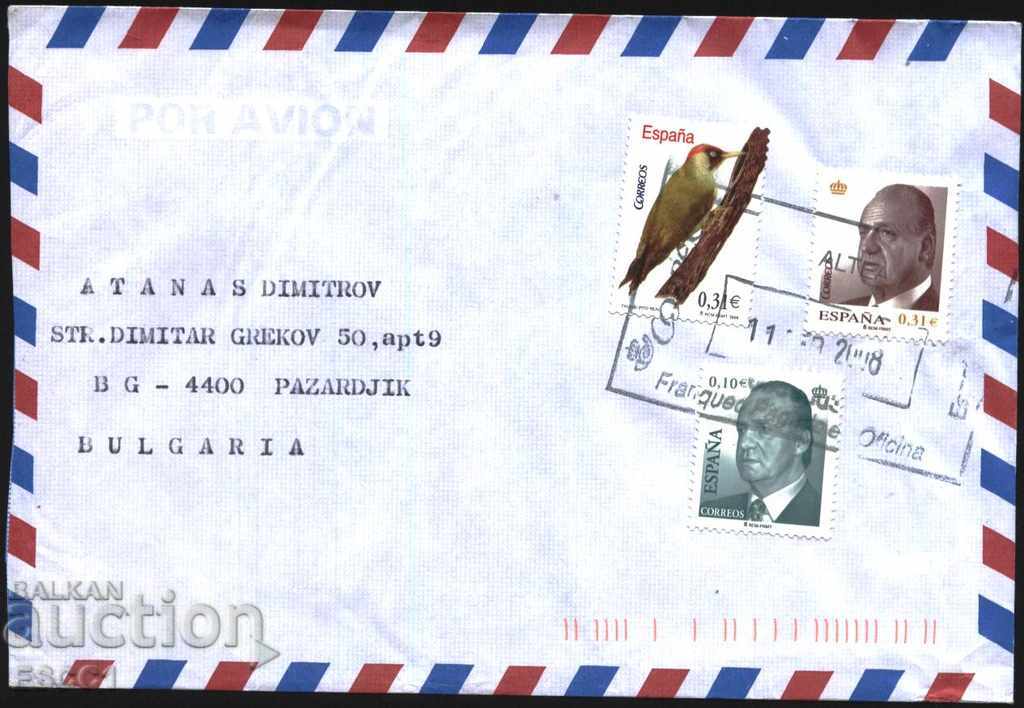 Traveled envelope stamps Fauna Bird 2008 King Juan Carlos Spain