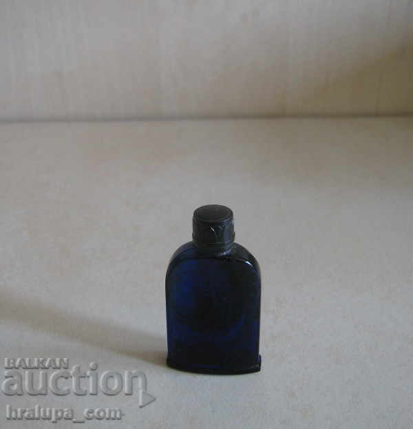 Sticla veche de parfum albastru cobalt Bourjois