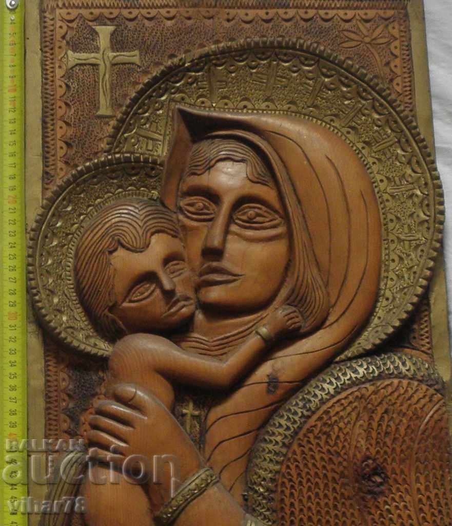 PICTURE WOODCUTTING THE MADONNA WITH THE BABY with price 499.99 BGN | € 255.64 PICTURE WOODCUTTING THE MADONNA WITH THE BABY with price 499.99 BGN | € 255.64