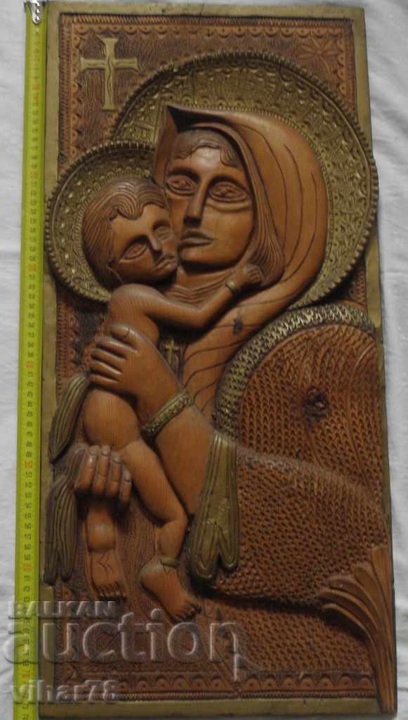 PICTURE WOODCUTTING THE MADONNA WITH THE BABY - 6 PICTURE WOODCUTTING THE MADONNA WITH THE BABY - 6