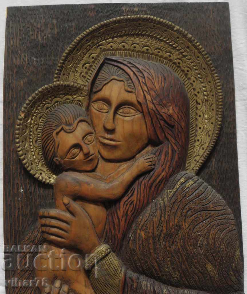 PICTURE WOODCUTTING THE MADONNA WITH THE BABY with price 499.99 BGN | € 255.64 PICTURE WOODCUTTING THE MADONNA WITH THE BABY with price 499.99 BGN | € 255.64