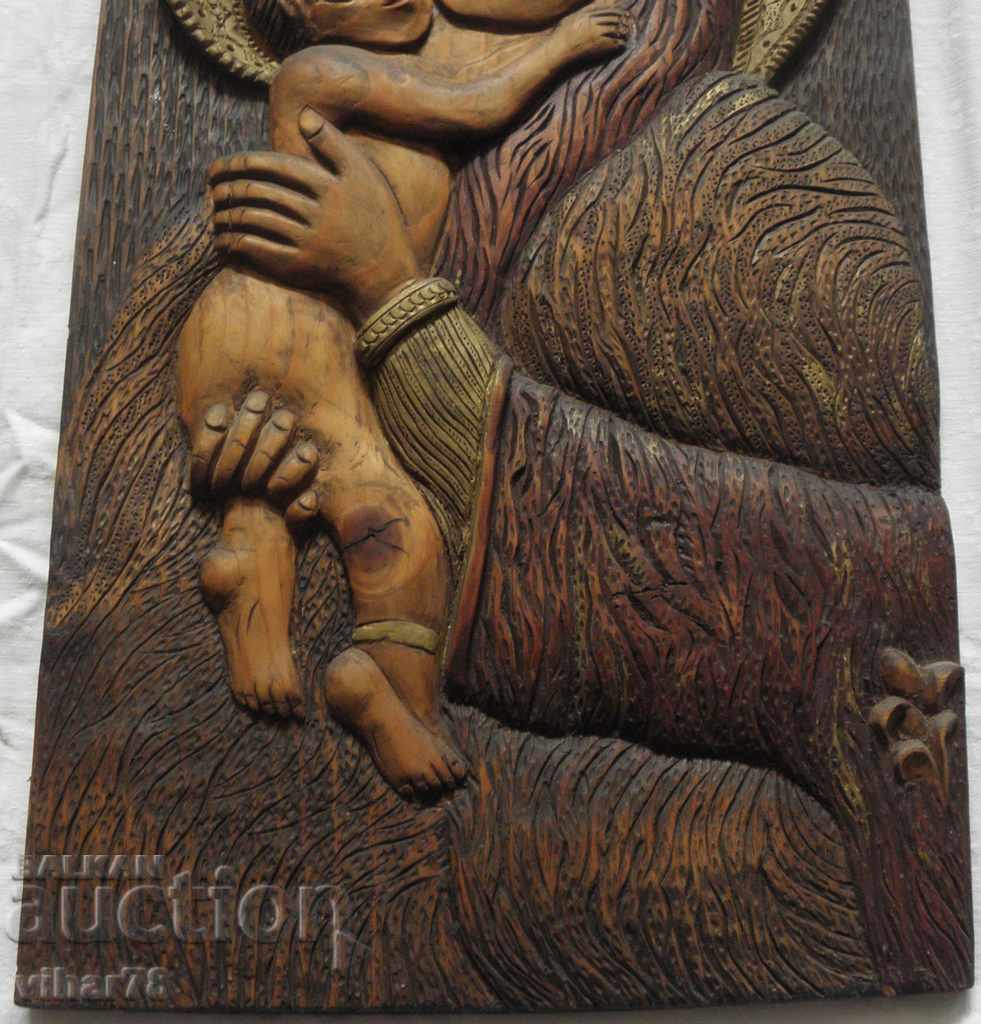 Auction PICTURE WOODCUTTING THE MADONNA WITH THE BABY Auction PICTURE WOODCUTTING THE MADONNA WITH THE BABY