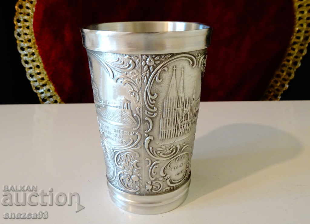 Tin cup for wine, architecture, monuments with price 46.00 BGN | € 23.52