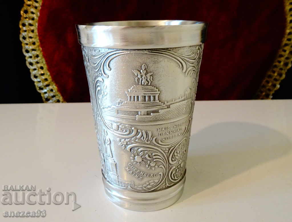 Tin cup for wine, architecture, monuments