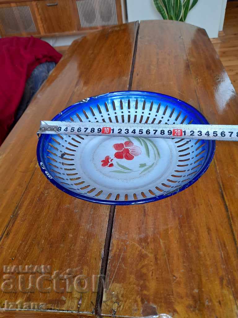 Παλαιό εμαγιέ πιάτο, μπολ φρούτων - 5 Παλαιό εμαγιέ πιάτο, μπολ φρούτων - 5