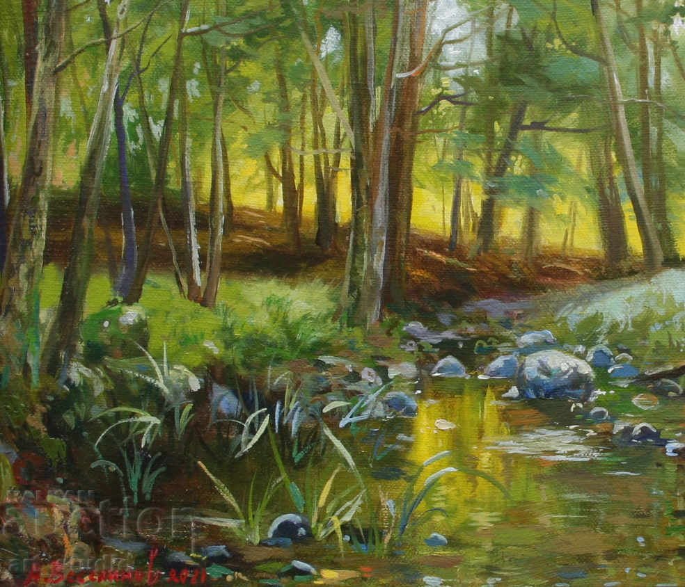 Аукцион Горски пейзаж -масл бои Аукцион Горски пейзаж -масл бои