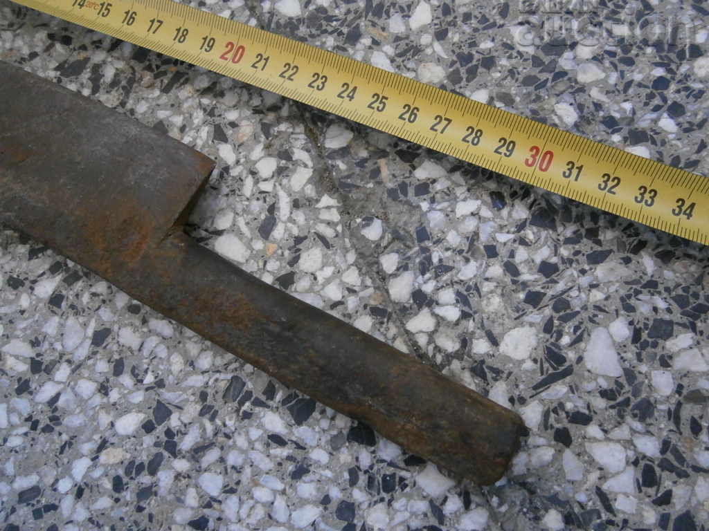 Auction Old forged KNIFE CUTTER blade, wrought iron Auction Old forged KNIFE CUTTER blade, wrought iron