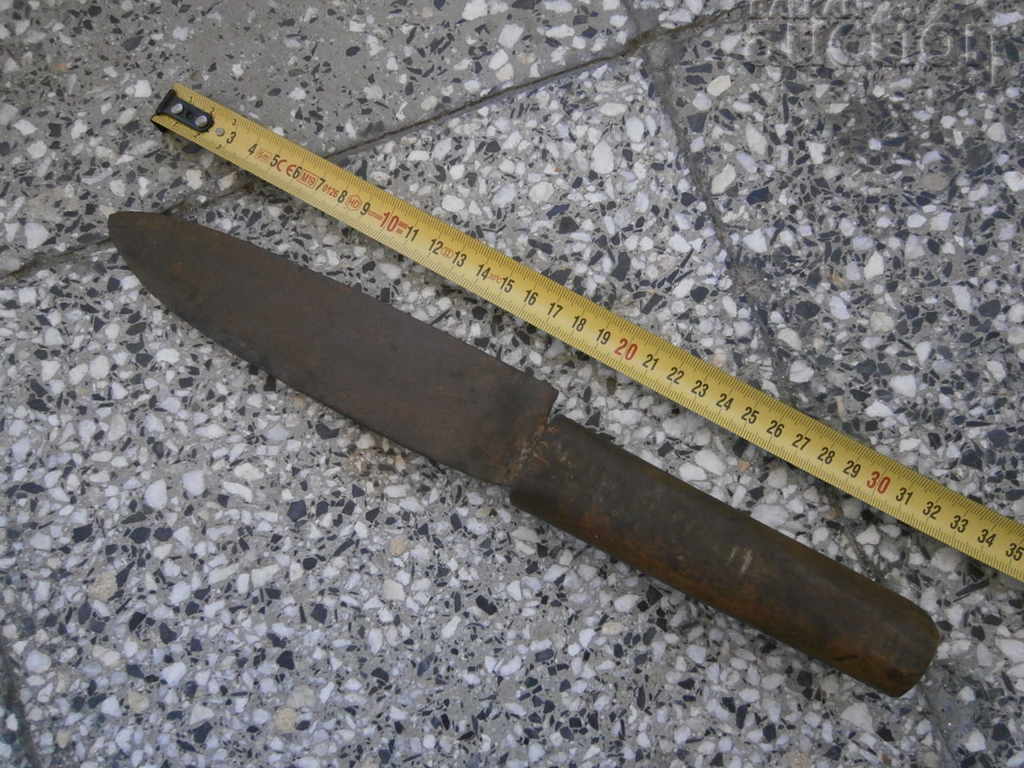 Old forged KNIFE CUTTER blade, wrought iron