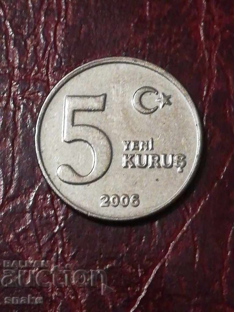 Turcia 5 kurush 2006