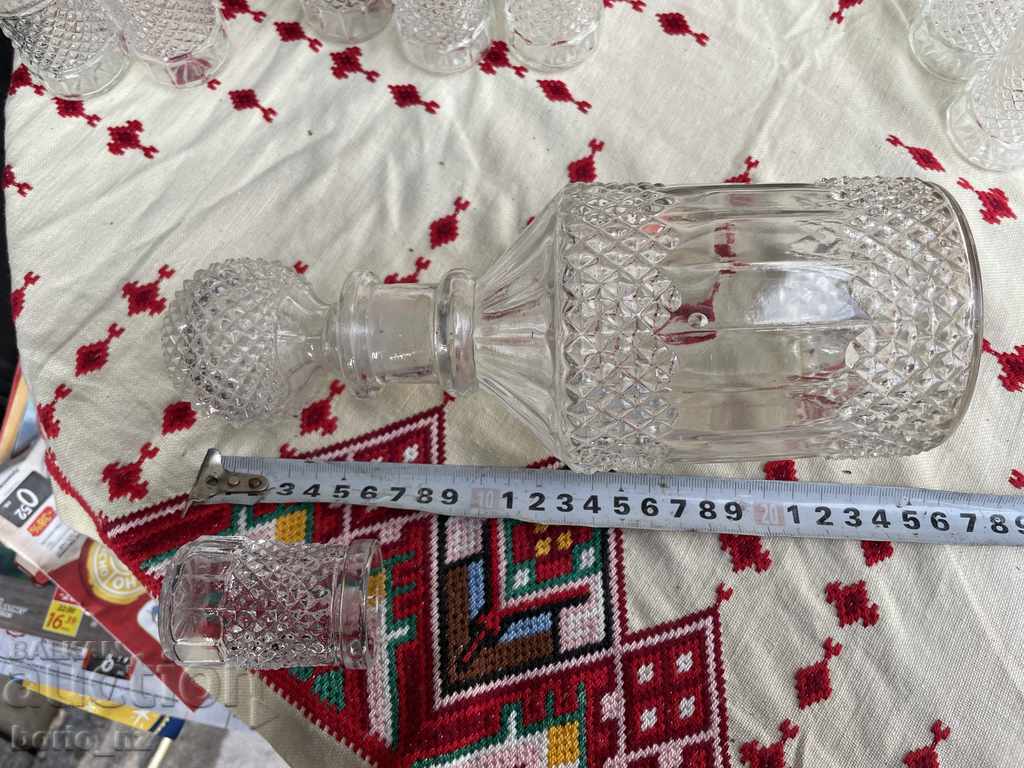 10733. OLD SERVICE GARAPHA AND GLASSES SOLID GLASS - 5 10733. OLD SERVICE GARAPHA AND GLASSES SOLID GLASS - 5