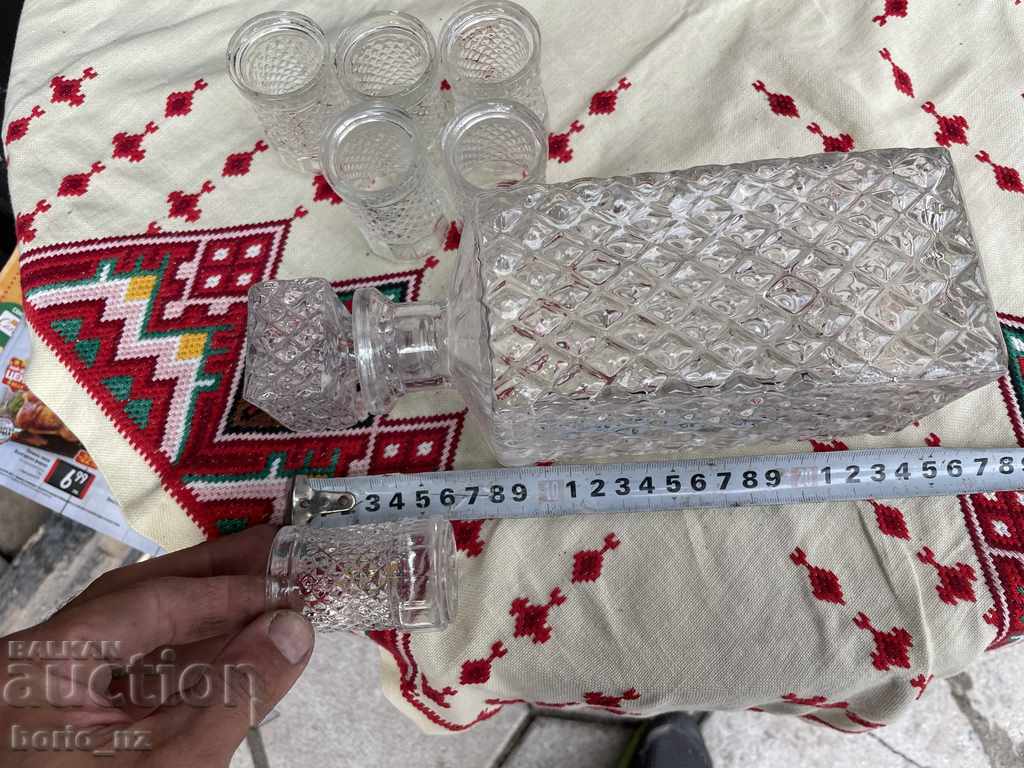 10734. OLD SERVICE GARAPHA AND GLASSES SOLID GLASS - 5 10734. OLD SERVICE GARAPHA AND GLASSES SOLID GLASS - 5