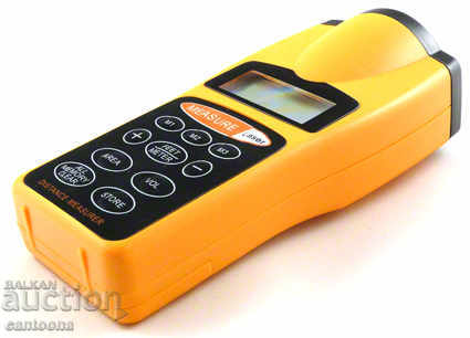 Ultrasonic tape measure with laser aiming