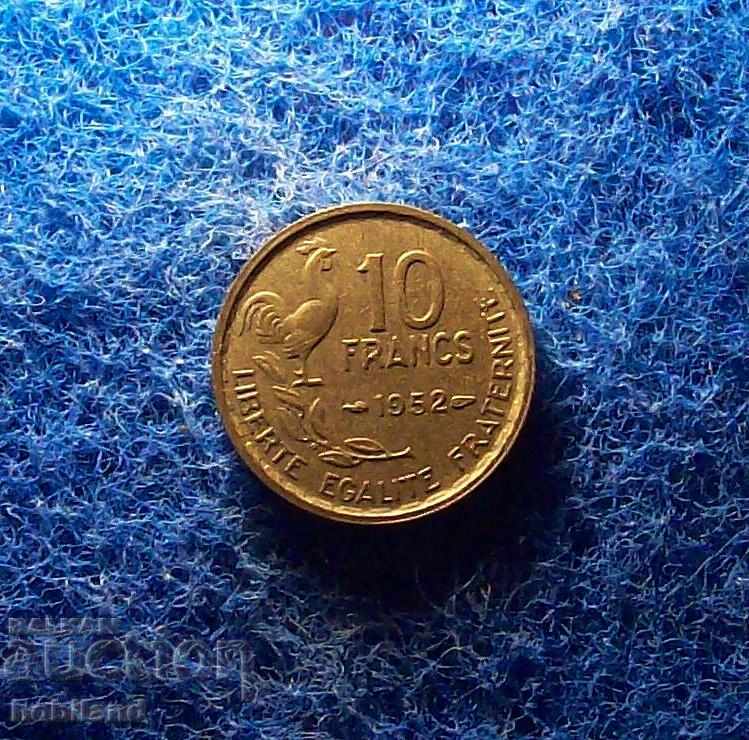 10 franci 1952- cu luciu