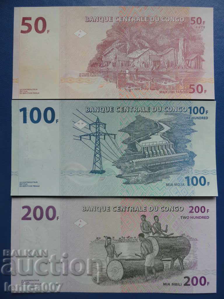 Livrarea Congo 2013 - 50, 100 si 200 franci UNC