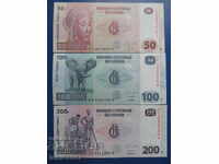 Congo 2013 - 50, 100 si 200 franci UNC