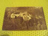Old card - photo, men's fun, binge. No inscriptions.