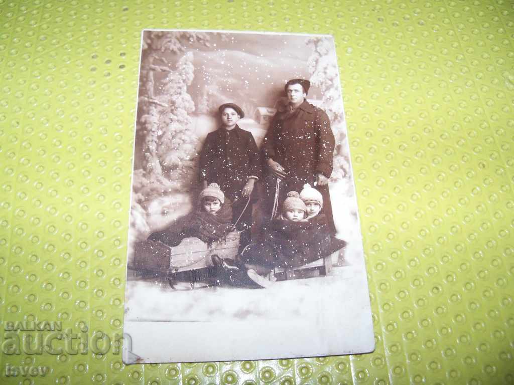 Auction  Very beautiful old postcard-photo on a unique winter theme