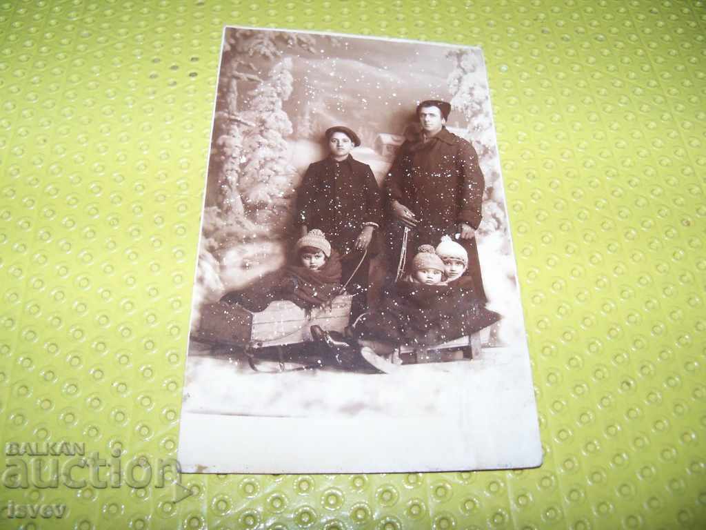 Delivery of Very beautiful old postcard-photo on a unique winter theme