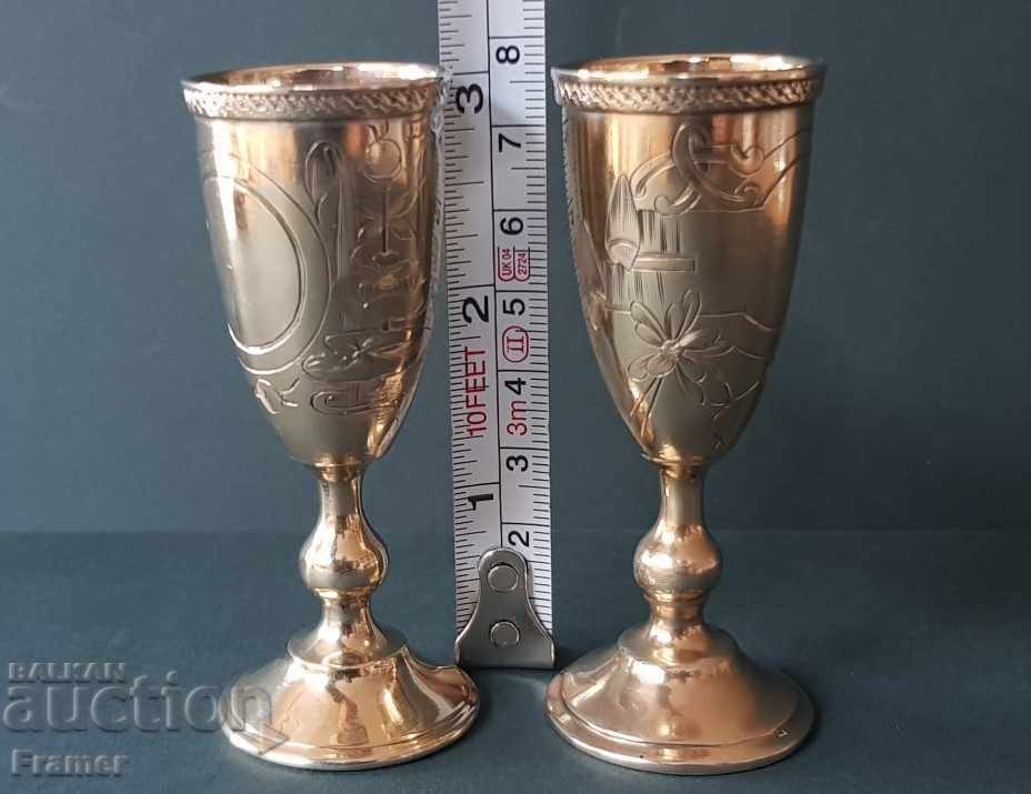 CHIFT Russian Moscow 19th century silver cups 84 with GOLD PLATING cup - 7 CHIFT Russian Moscow 19th century silver cups 84 with GOLD PLATING cup - 7