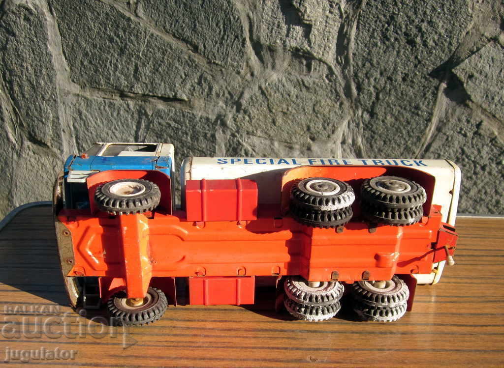 παλιό γερμανικό παιχνίδι λαμαρίνας πυροσβεστικό όχημα MS - 6
