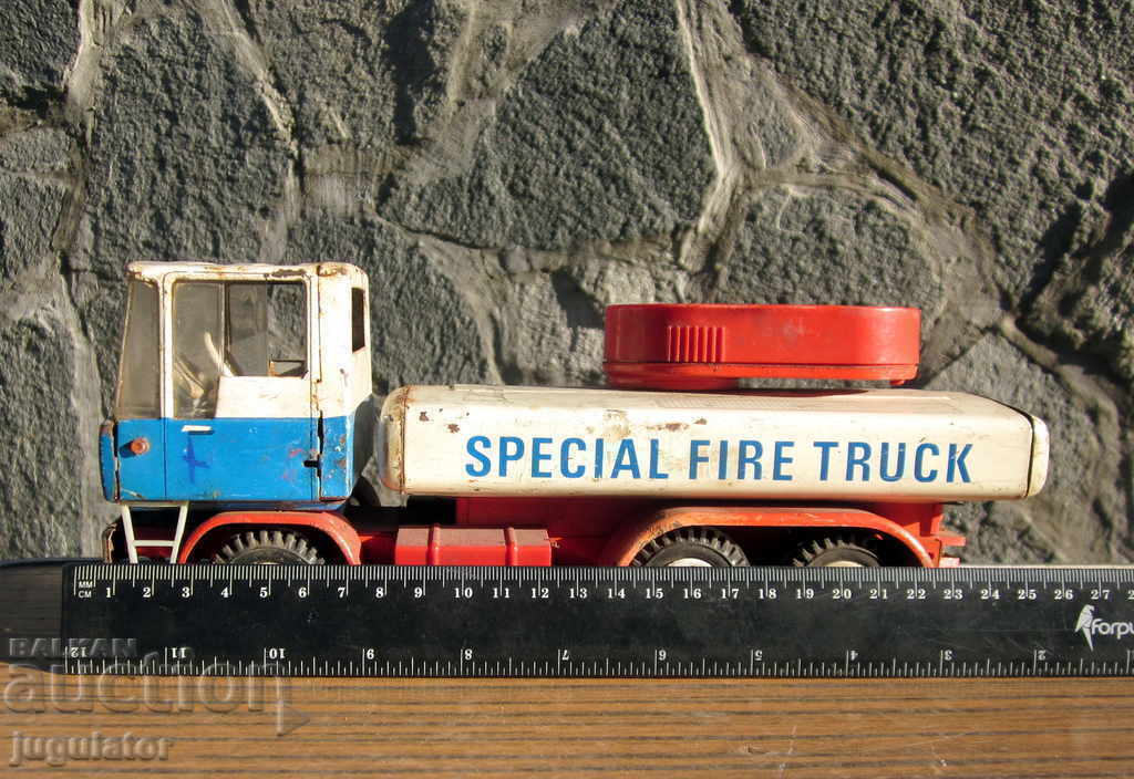 παλιό γερμανικό παιχνίδι λαμαρίνας πυροσβεστικό όχημα MS - 7