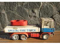 стара Германска метална ламаринена играчка камион пожарна MS